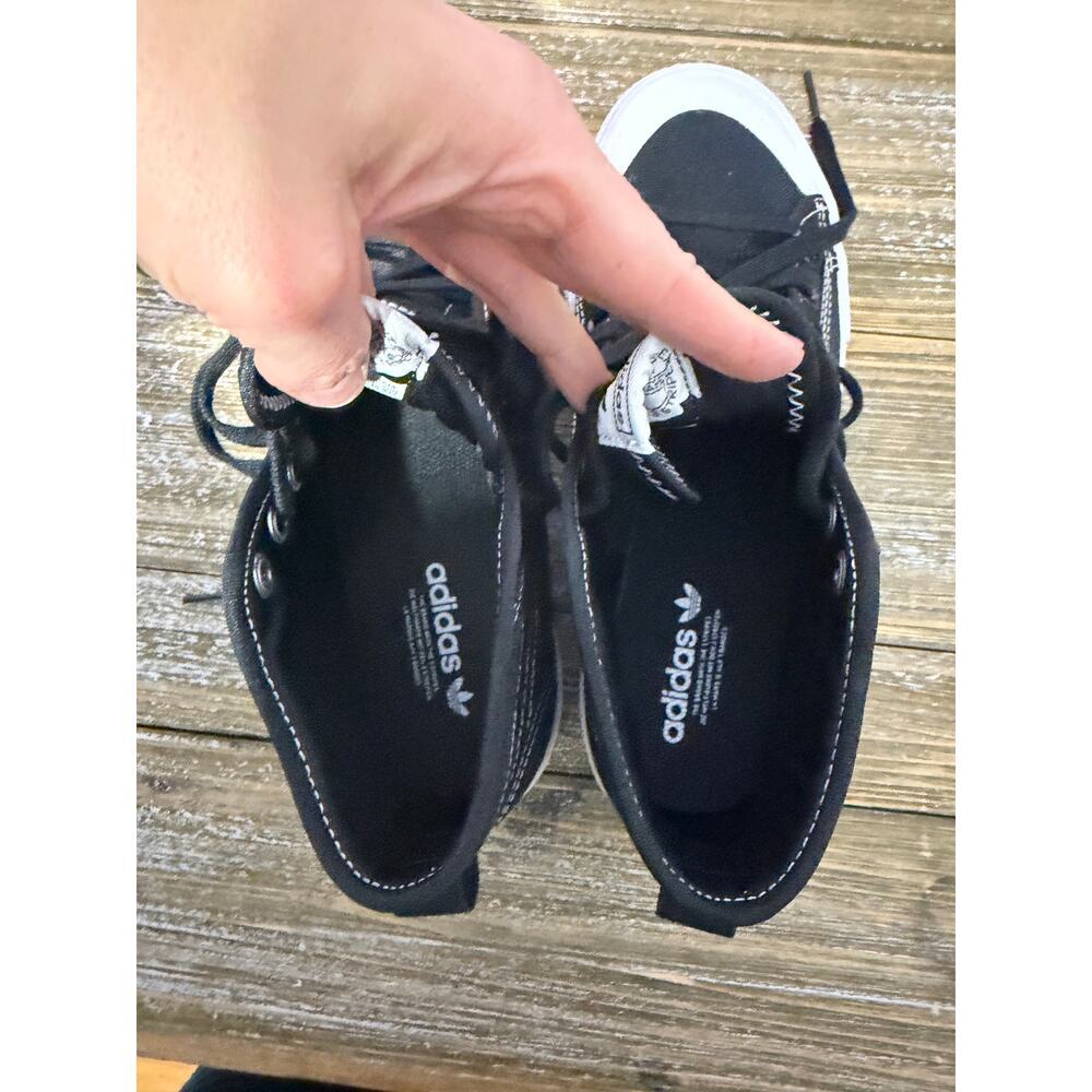 Adidas‎ Nizza Trek Black White GZ8857 Platform Hi Top Canvas Sneakers Women's 7 - Picture 9 of 10